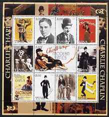 Touva 2004 Charlie Chaplin perf sheetlet #2 containing set of 12 values unmounted mint