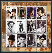 Komi Republic 2004 Charlie Chaplin perf sheetlet containing set of 12 values unmounted mint