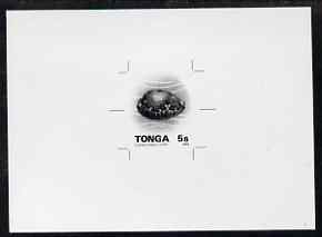 Tonga 1993-95 Green Map Cowrie Shell 5s (from Marine Life def set) B&W photographic proof, scarce thus, as SG 1220