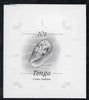 Tonga 1984-85 Bubble Cone Shell 10s (from self adhesive Marine Life def set) B&W photographic proof, scarce thus, as SG 871