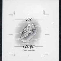 Tonga 1984-85 Bubble Cone Shell 10s (from self adhesive Marine Life def set) B&W photographic proof, scarce thus, as SG 871