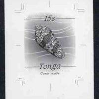 Tonga 1984-85 Textile or Cloth of Gold Cone Shell 15s (from self adhesive Marine Life def set) B&W photographic proof, scarce thus, as SG 873