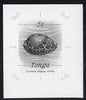 Tonga 1984-85 Green Map Cowrie Shell 5s (from self adhesive Marine Life def set) B&W photographic proof, scarce thus, as SG 867