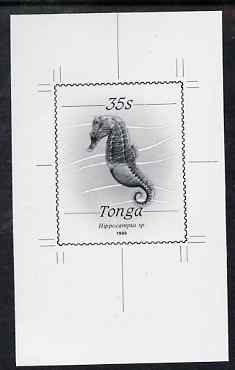 Tonga 1988-92 Seahorse 35s (from redrawn Marine Life def set) B&W photographic proof, scarce thus, as SG 1009