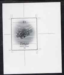 Tonga 1988-92 Lionfish 4s (from redrawn Marine Life def set) B&W photographic proof, scarce thus, as SG 1001
