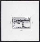 Tonga 1994 Indian Boy with Bicycle 2p (from 25th Anniversary set) B&W photographic proof, scarce thus, as SG 1294