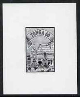 Tonga 1993 Christmas Feast 60s (from Christmas set) B&W photographic proof, scarce thus, as SG 1250