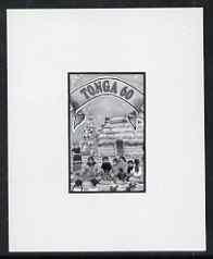 Tonga 1993 Christmas Feast 60s (from Christmas set) B&W photographic proof, scarce thus, as SG 1250