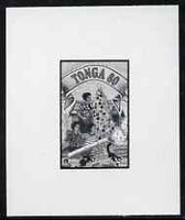Tonga 1993 Firing Home-made Cannon 80s (from Christmas set) B&W photographic proof, scarce thus, as SG 1251