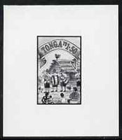 Tonga 1993 Band Playing Carol 1p50 (from Christmas set) B&W photographic proof, scarce thus, as SG 1252