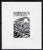 Tonga 1993 Traditional Transport (Raft) 10s (from Children's Painting Competition set) B&W photographic proof, scarce thus, as SG 1256