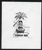 Tonga 1993 Girl Making Kava 80s (from Children's Painting Competition set) B&W photographic proof, scarce thus, as SG 1263
