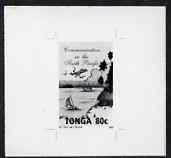 Tonga 1993 Communications in South Pacific 80s (from Children's Painting Competition set) B&W photographic proof, scarce thus, as SG 1265