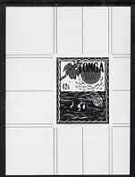 Tonga 1991 Fishes in the Sea 42s (from Heilala Week set) B&W photographic proof, scarce thus, as SG 1130