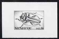 Tonga - Niuafo'ou 1994 Cerambycidea 1p50 (from Beetles set) B&W photographic proof, scarce thus, as SG 206