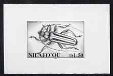 Tonga - Niuafo'ou 1994 Cerambycidea 1p50 (from Beetles set) B&W photographic proof, scarce thus, as SG 206