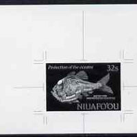 Tonga - Niuafo'ou 1989 Spiny Hatchetfish 32s (from Fishes of the Deep set) B&W photographic proof, scarce thus, as SG 113