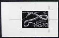 Tonga - Niuafo'ou 1989 Snipe Eel 42s (from Fishes of the Deep set) B&W photographic proof, scarce thus, as SG 114