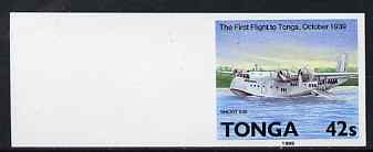 Tonga 1989 Short S-30 G Class Flying Boat 42s from Aviation in Tonga set imperf marginal plate proof, as SG 1055