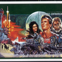 Central African Republic 1995 Charlton Heston & Planet of the Apes perf m/sheet unmounted mint. Note this item is privately produced and is offered purely on its thematic appeal