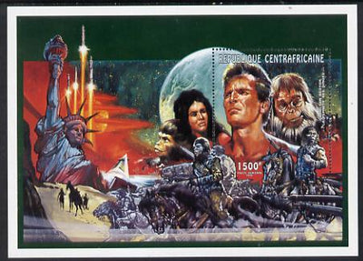 Central African Republic 1995 Charlton Heston & Planet of the Apes perf m/sheet unmounted mint. Note this item is privately produced and is offered purely on its thematic appeal