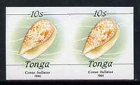 Tonga 1990-92 Bubble Cone Shell 10s (from reduced-size Marine Life set) imperf proof pair, rare thus, as SG1092 (1992 imprint date)