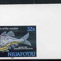 Tonga - Niuafo'ou 1989 Spiny Hatchetfish 32s (from Fishes of the Deep set) imperf marginal plate proof, as SG 113