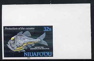 Tonga - Niuafo'ou 1989 Spiny Hatchetfish 32s (from Fishes of the Deep set) imperf marginal plate proof, as SG 113