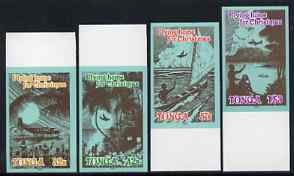 Tonga 1985 Christmas - Flying Home set of 4 imperf plate proofs unmounted mint, as SG 1059-62