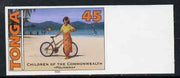 Tonga 1994 Polynesian Girl with Bicycle 45s (from 25th Anniversary set) imperf proof unmounted mint, as SG 1291