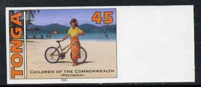 Tonga 1994 Polynesian Girl with Bicycle 45s (from 25th Anniversary set) imperf proof unmounted mint, as SG 1291