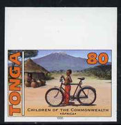 Tonga 1994 African Boy with Bicycle 80s (from 25th Anniversary set) imperf proof unmounted mint, as SG 1293