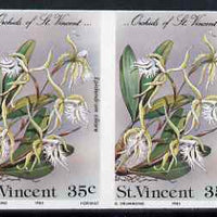 St Vincent 1985 Orchids 35c imperf pair unmounted mint, as SG 850