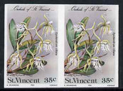 St Vincent 1985 Orchids 35c imperf pair unmounted mint, as SG 850