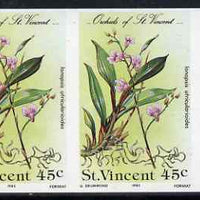 St Vincent 1985 Orchids 45c imperf pair unmounted mint, as SG 851