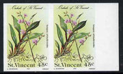 St Vincent 1985 Orchids 45c imperf pair unmounted mint, as SG 851
