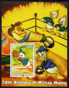 Benin 2004 75th Birthday of Mickey Mouse - Baseball & Boxing perf m/sheet fine cto used