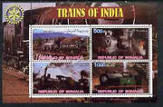 Somalia 2002 Trains of India #2 perf sheetlet containing 4 values with Rotary Logo, fine cto used