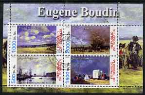Somalia 2002 Eugene Boudin Paintings perf sheetlet containing 4 values, fine cto used