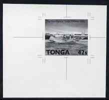 Tonga 1989 Short S-30 G Class Flying Boat 42s from Aviation in Tonga set B&W photographic proof, as SG 1055