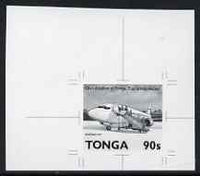 Tonga 1989 Boeing 737 90s from Aviation in Tonga set B&W photographic proof, as SG 1057