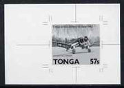 Tonga 1989 Chance Vought F4U 57s from Aviation in Tonga set B&W photographic proof, as SG 1056