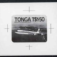 Tonga 1983 Boeing 707 1p50 (from Niuafo'ou Airport set) B&W photographic proof, as SG 843-46