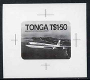 Tonga 1983 Boeing 707 1p50 (from Niuafo'ou Airport set) B&W photographic proof, as SG 843-46
