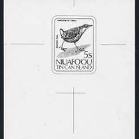Tonga - Niuafo'ou 1983 Banded Rail 5s (from Birds set) B&W photographic Proof as SG 30