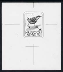 Tonga - Niuafo'ou 1983 Banded Rail 5s (from Birds set) B&W photographic Proof as SG 30