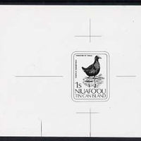 Tonga - Niuafo'ou 1983 Purple Swamphen 1s (from Birds set) B&W photographic Proof as SG 27