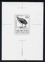 Tonga - Niuafo'ou 1983 Scrub Hen 6s (from Birds set) B&W photographic Proof as SG 31