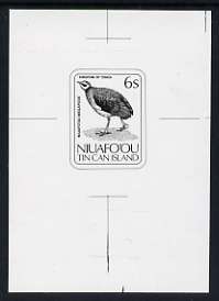 Tonga - Niuafo'ou 1983 Scrub Hen 6s (from Birds set) B&W photographic Proof as SG 31