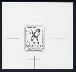 Tonga - Niuafo'ou 1983 Parrot-Finch 3s (from Birds set) B&W photographic Proof as SG 29